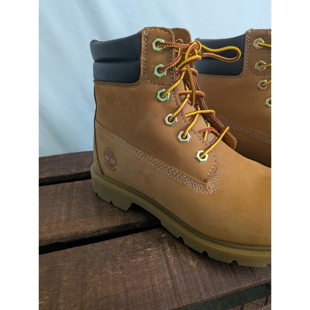 Timberland Linden Woods 6" Women's 7 Waterproof Leather Boot In Wheat A161G - Picture 3 of 15